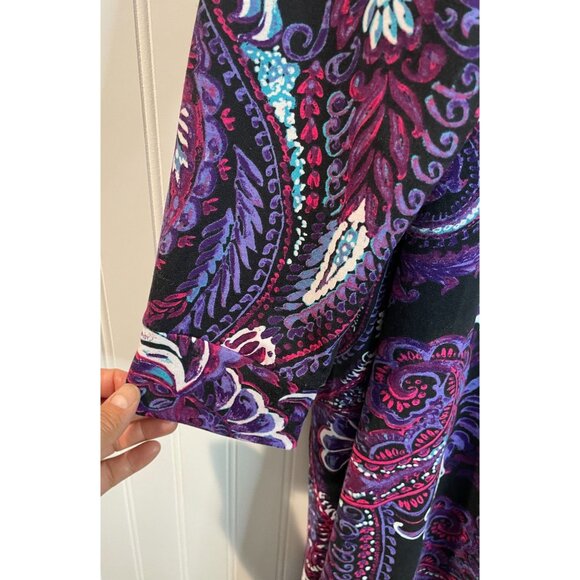 LuLaRoe Womens 2XL Long Sleeve Paisley Swing Dress 95% Polyester &Spandex Blend - Picture 4 of 14
